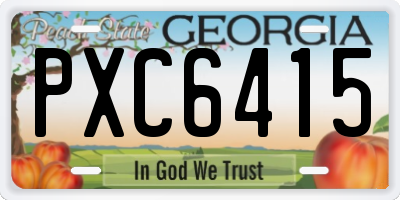 GA license plate PXC6415