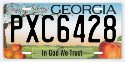 GA license plate PXC6428