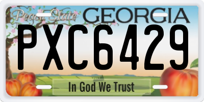 GA license plate PXC6429