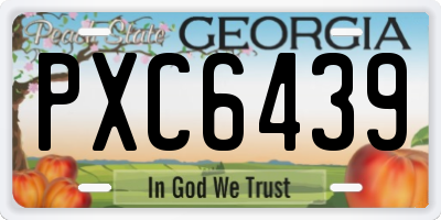 GA license plate PXC6439