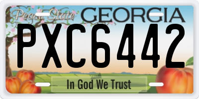 GA license plate PXC6442