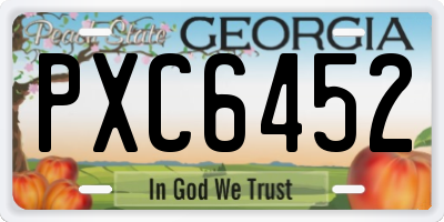 GA license plate PXC6452