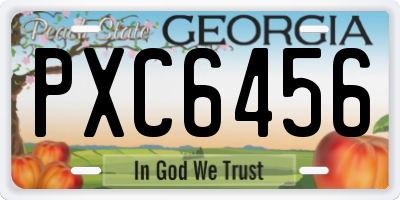 GA license plate PXC6456