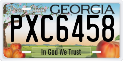GA license plate PXC6458
