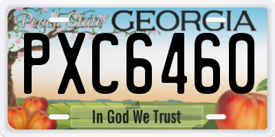 GA license plate PXC6460