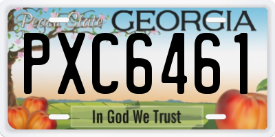 GA license plate PXC6461