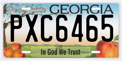 GA license plate PXC6465