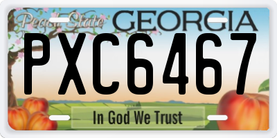 GA license plate PXC6467
