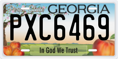 GA license plate PXC6469