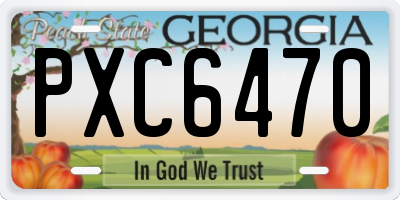 GA license plate PXC6470
