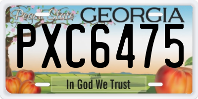 GA license plate PXC6475