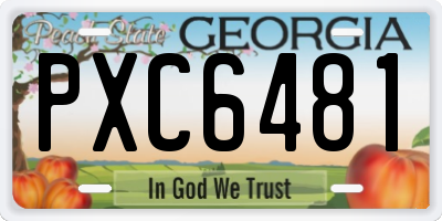 GA license plate PXC6481