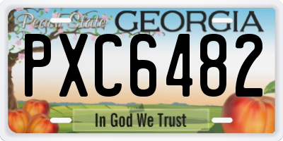 GA license plate PXC6482