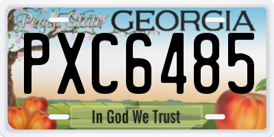GA license plate PXC6485