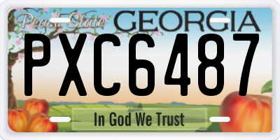 GA license plate PXC6487