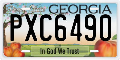 GA license plate PXC6490