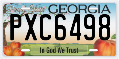 GA license plate PXC6498