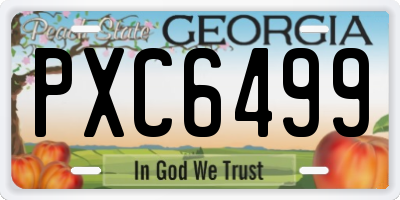 GA license plate PXC6499