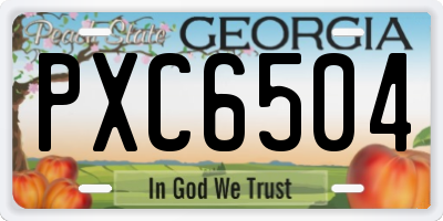 GA license plate PXC6504
