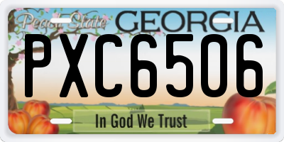 GA license plate PXC6506
