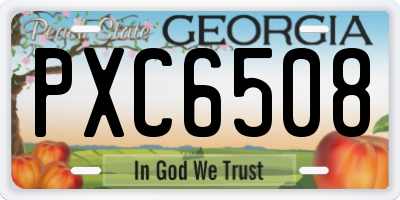 GA license plate PXC6508