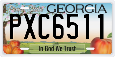 GA license plate PXC6511