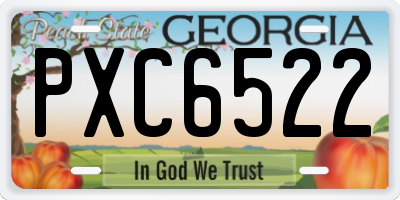 GA license plate PXC6522