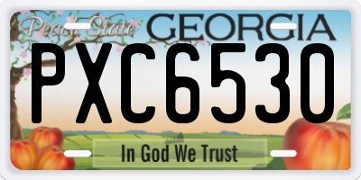 GA license plate PXC6530