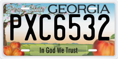 GA license plate PXC6532