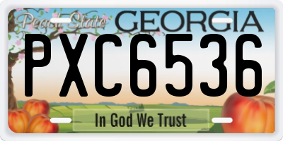 GA license plate PXC6536