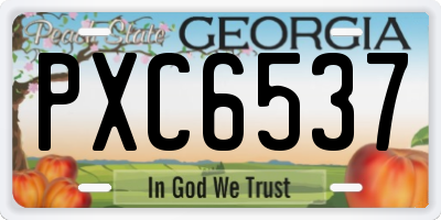 GA license plate PXC6537