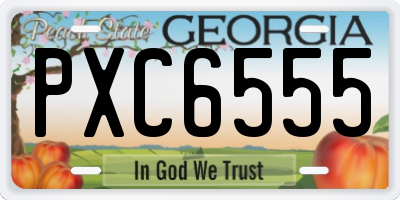 GA license plate PXC6555