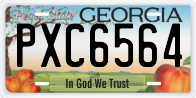 GA license plate PXC6564