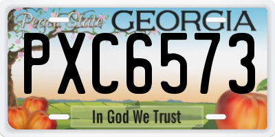 GA license plate PXC6573