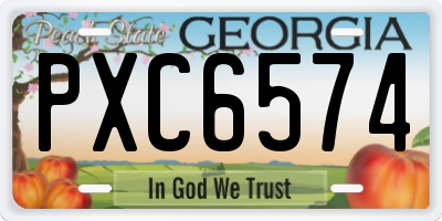 GA license plate PXC6574
