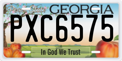 GA license plate PXC6575
