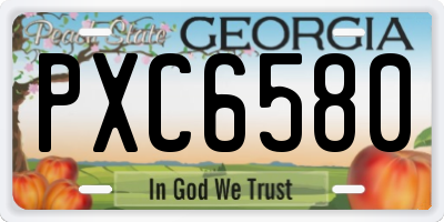 GA license plate PXC6580