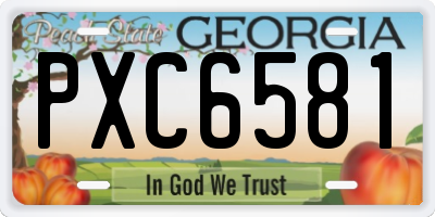 GA license plate PXC6581