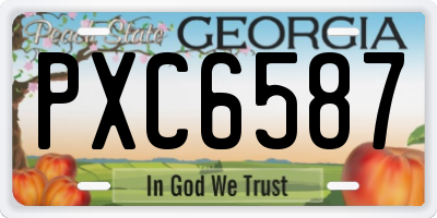 GA license plate PXC6587