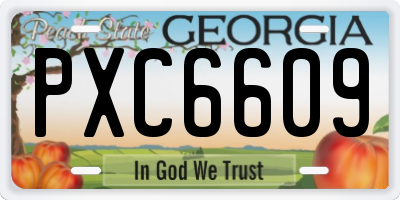 GA license plate PXC6609