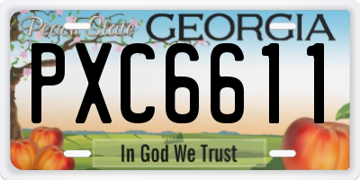 GA license plate PXC6611