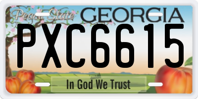 GA license plate PXC6615
