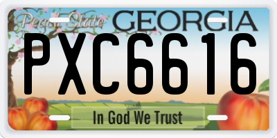 GA license plate PXC6616