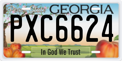 GA license plate PXC6624