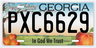 GA license plate PXC6629