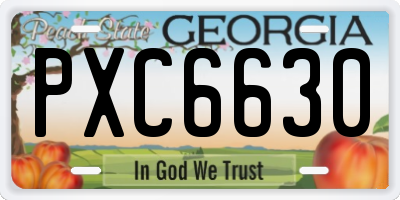 GA license plate PXC6630
