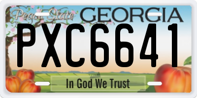 GA license plate PXC6641