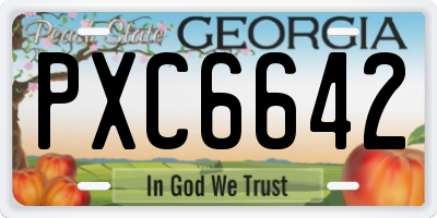 GA license plate PXC6642