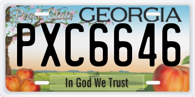 GA license plate PXC6646
