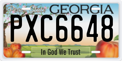 GA license plate PXC6648